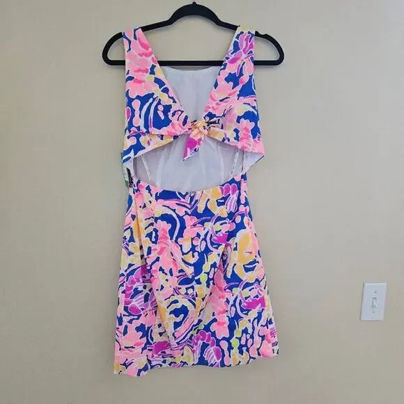 Lilly Pulitzer Courtney Shift Dress Brilliant Blue Catch And Release Size 2 - Picture 4 of 8